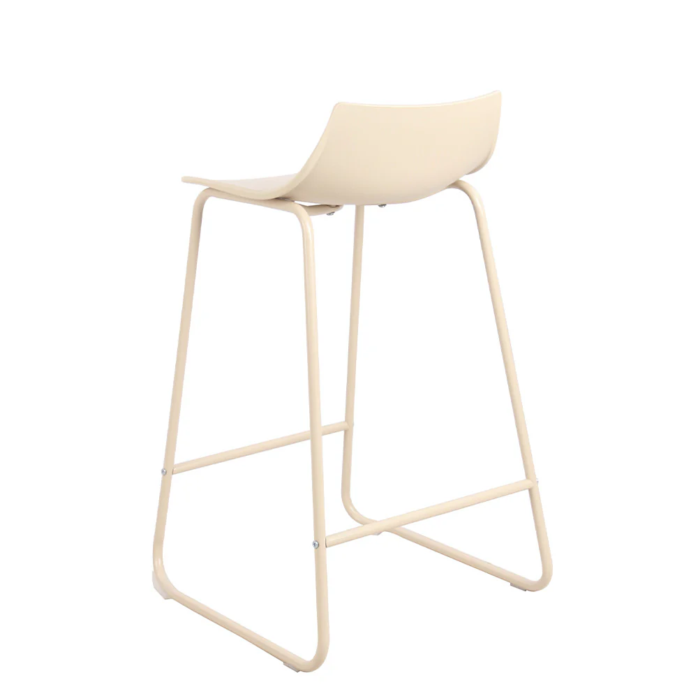 Lamer - Lot De 4 Chaises De Bar - Plastique & Métal - Beige - Image 5