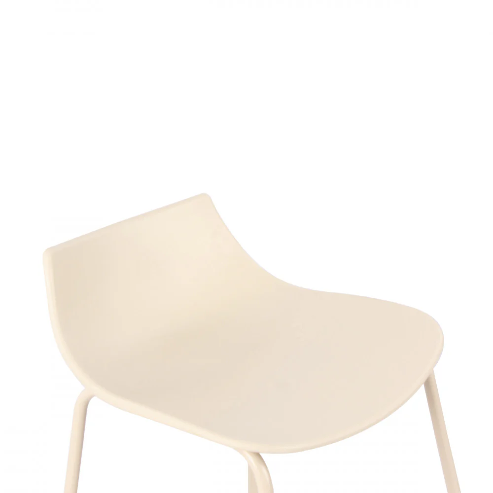 Lamer - Lot De 4 Chaises De Bar - Plastique & Métal - Beige - Image 6