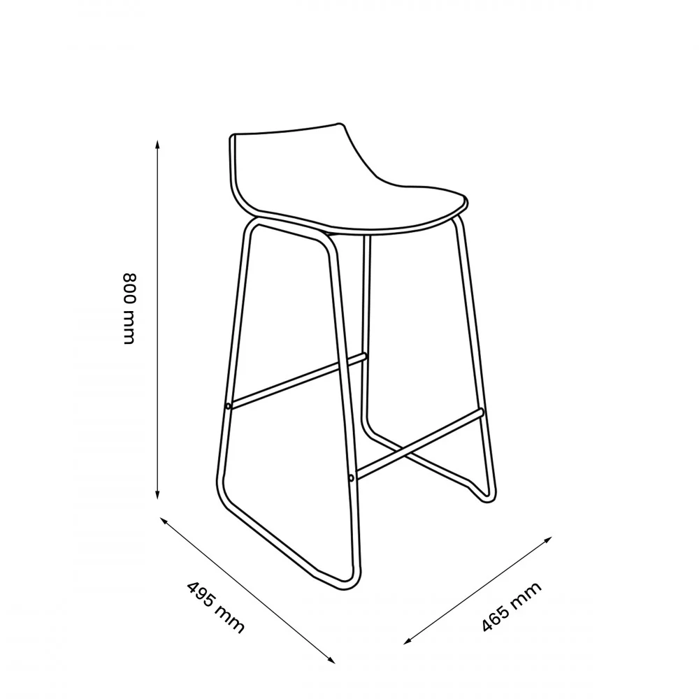 Lamer - Lot De 4 Chaises De Bar - Plastique & Métal - Beige - Image 8