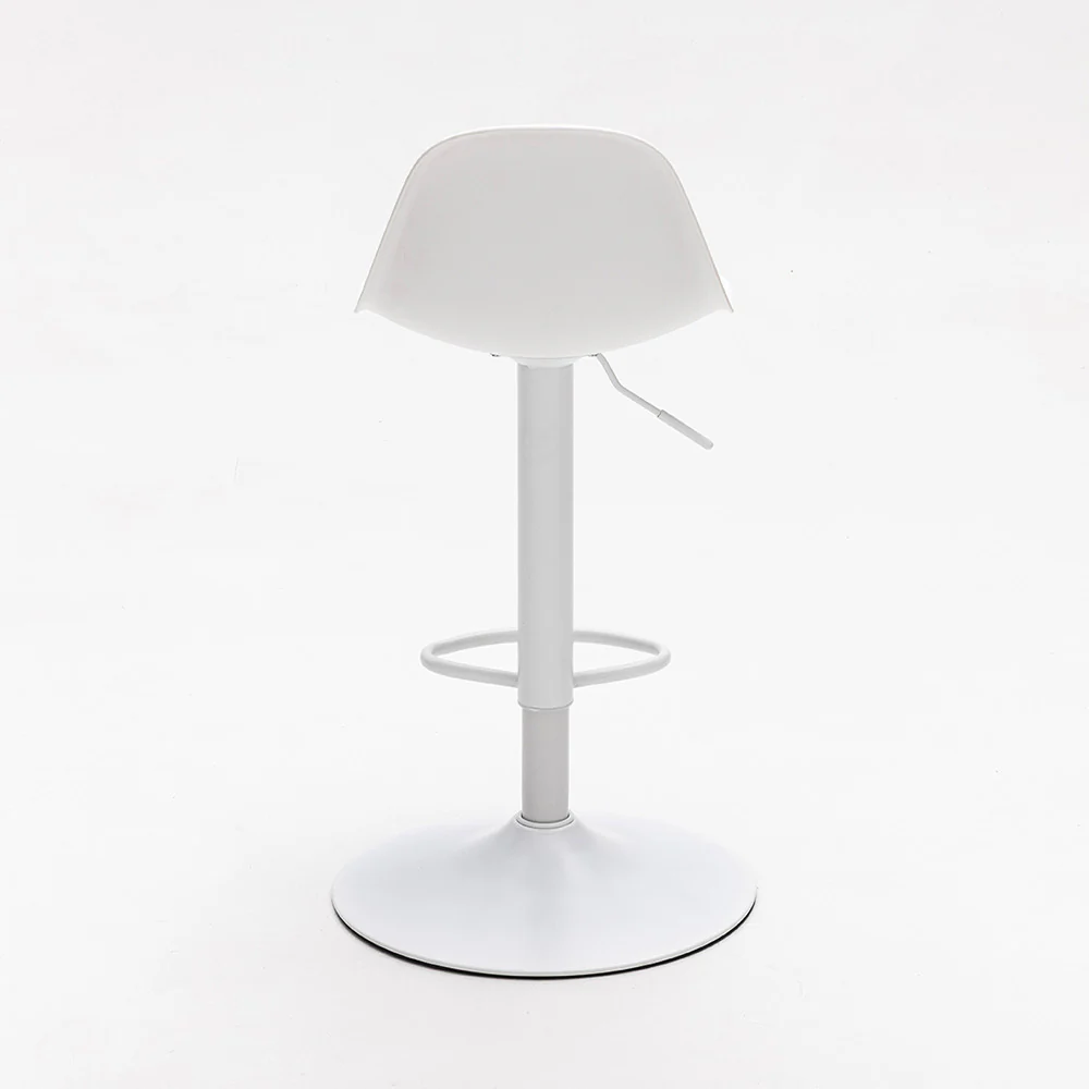Tebar - Lot De 2 Chaises De Bar Réglables H61 - Simili & Métal - Blanc - Image 4