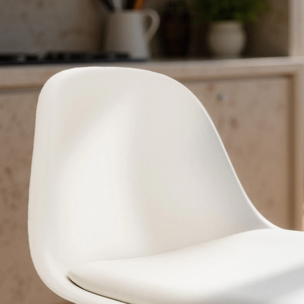 Tebar - Lot De 2 Chaises De Bar Réglables H61 - Simili & Métal - Blanc - Image 5