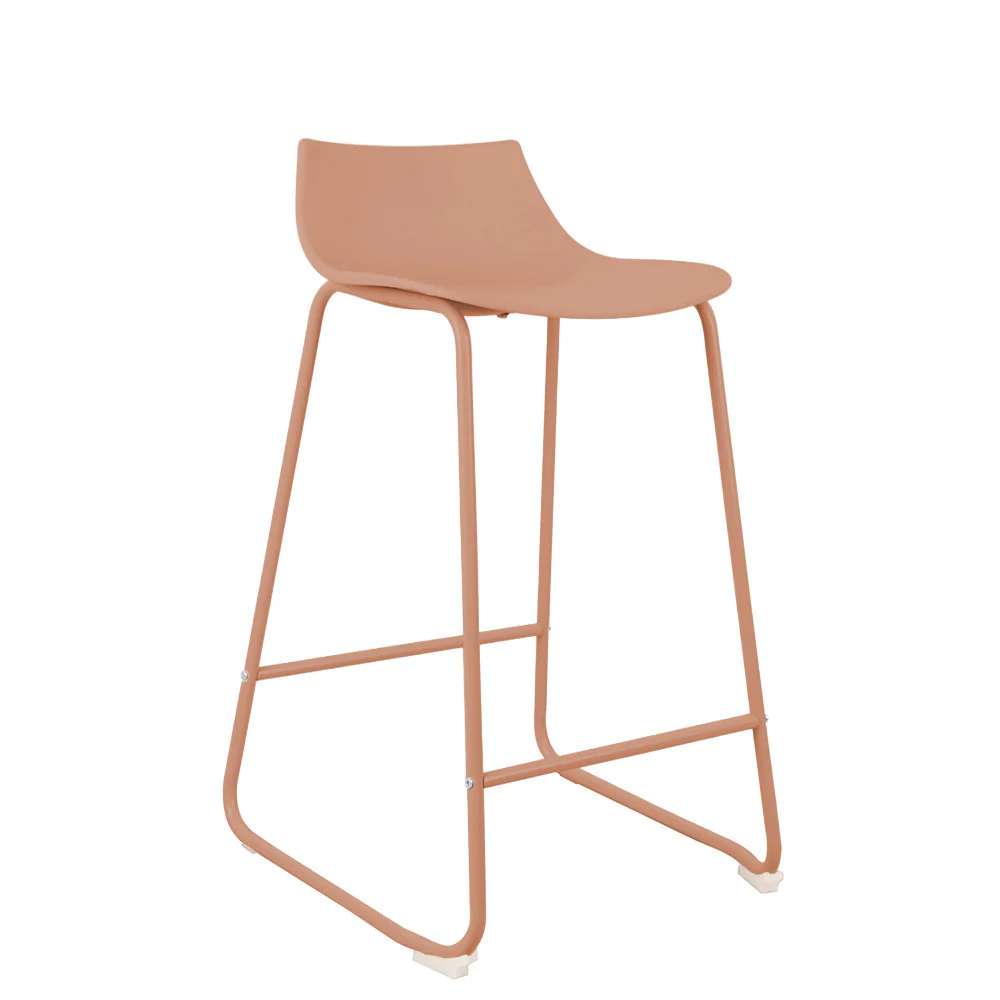 Lamer - Lot De 4 Chaises De Bar - Plastique & Métal - Terracotta - Image 3