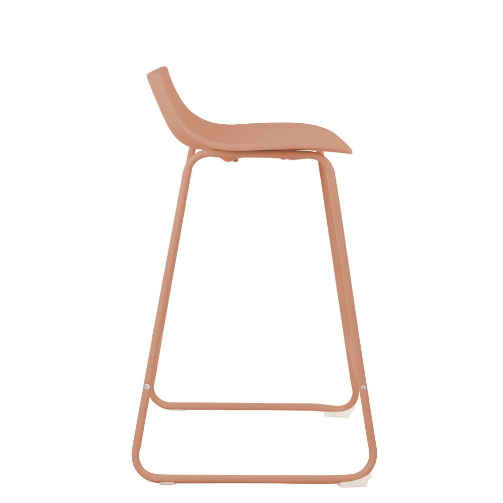 Lamer - Lot De 4 Chaises De Bar - Plastique & Métal - Terracotta - Image 4