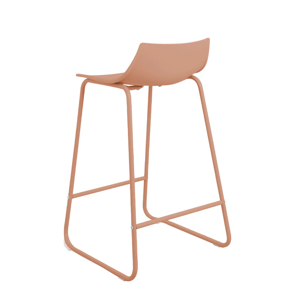 Lamer - Lot De 4 Chaises De Bar - Plastique & Métal - Terracotta - Image 5