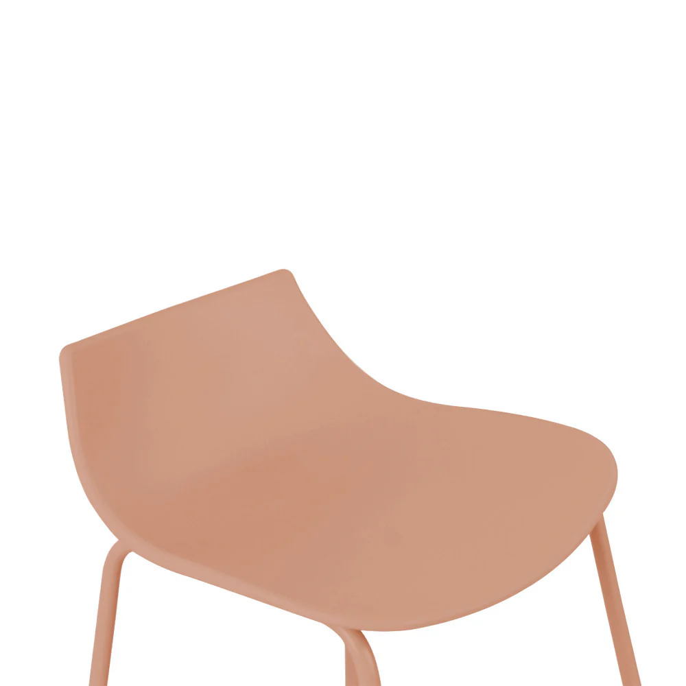 Lamer - Lot De 4 Chaises De Bar - Plastique & Métal - Terracotta - Image 6