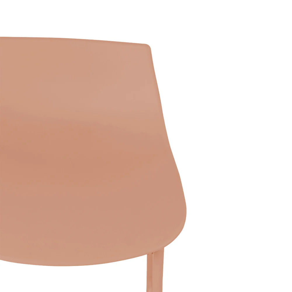 Lamer - Lot De 4 Chaises De Bar - Plastique & Métal - Terracotta - Image 7