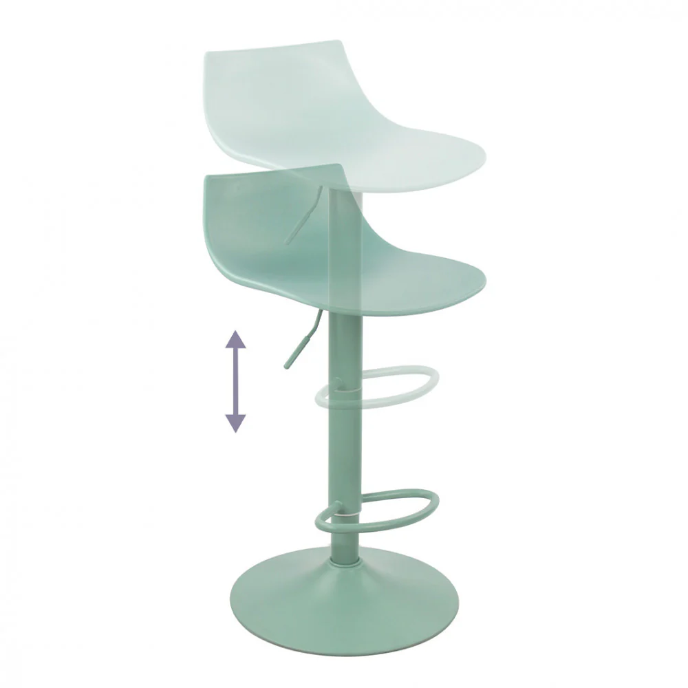Heribo - Lot De 2 Chaises De Bar Réglables H58 - Plastique & Métal - Vert - Image 5