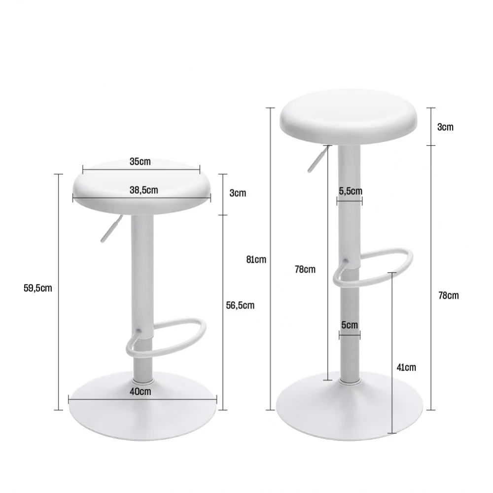 Pop - Tabouret De Bar Réglable H60 - Métal - Noir - Image 10