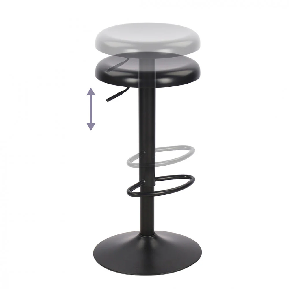 Pop - Tabouret De Bar Réglable H60 - Métal - Noir - Image 6