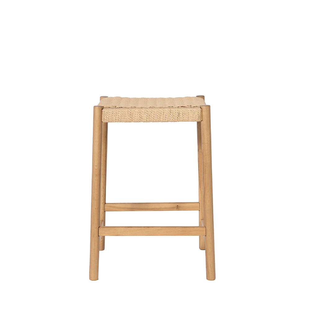 Paolo - Tabouret De Bar En Corde Tressée Et Bois - Bois clair - Image 2