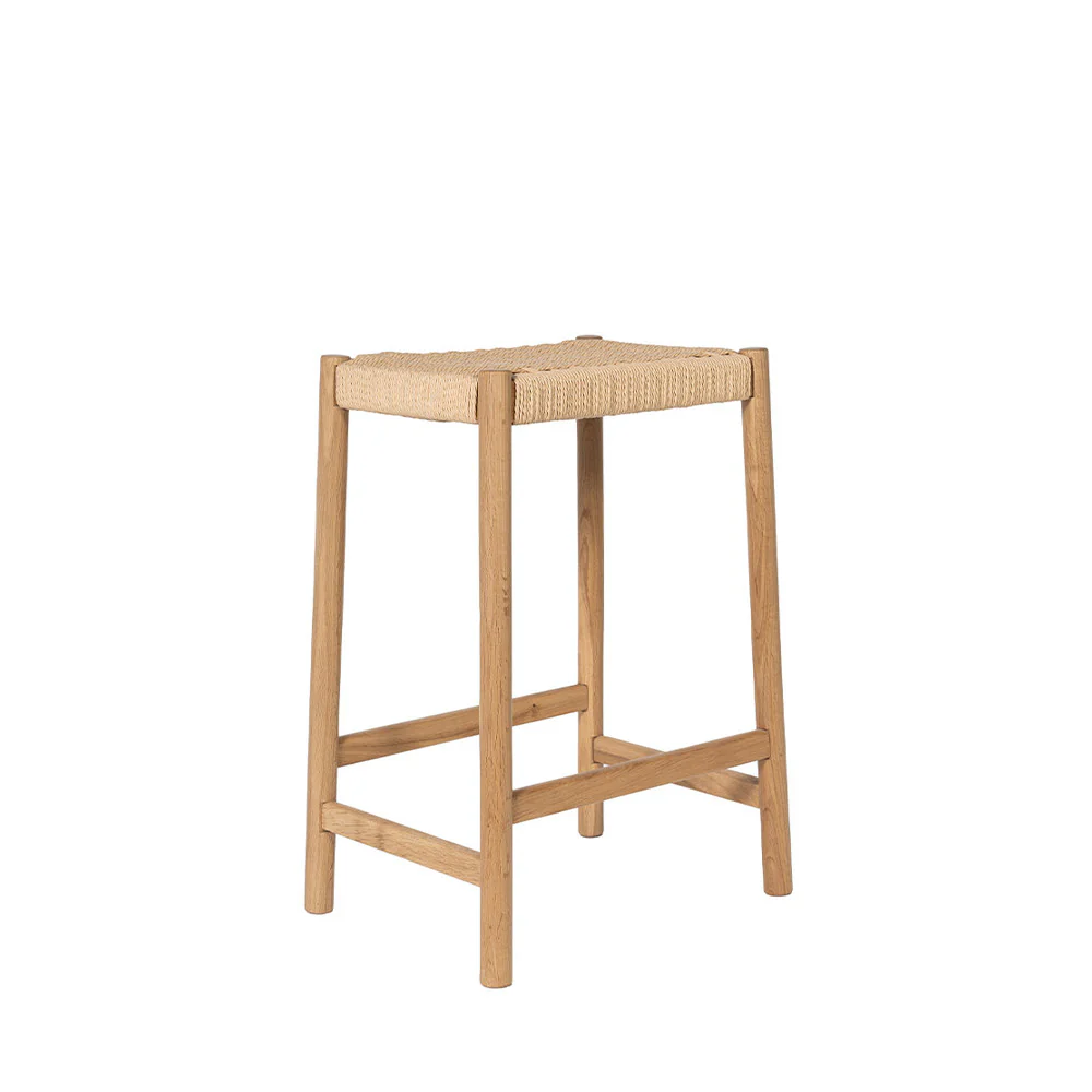 Paolo - Tabouret De Bar En Corde Tressée Et Bois - Bois clair - Image 3