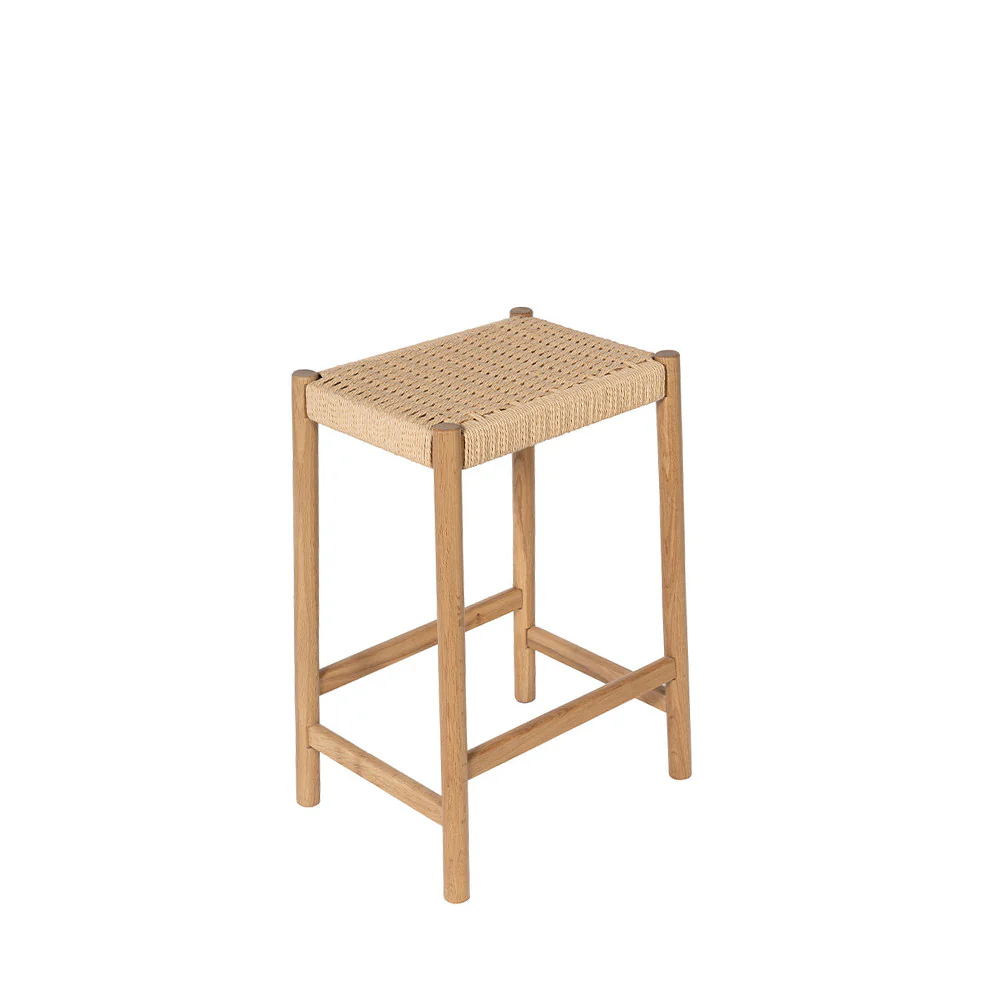 Paolo - Tabouret De Bar En Corde Tressée Et Bois - Bois clair - Image 5