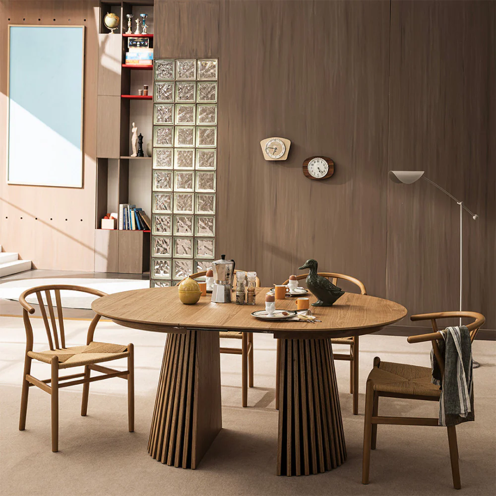 Lea - Table À Manger Extensible 4 À 8 Personnes - Bois - Bois clair - Image 4