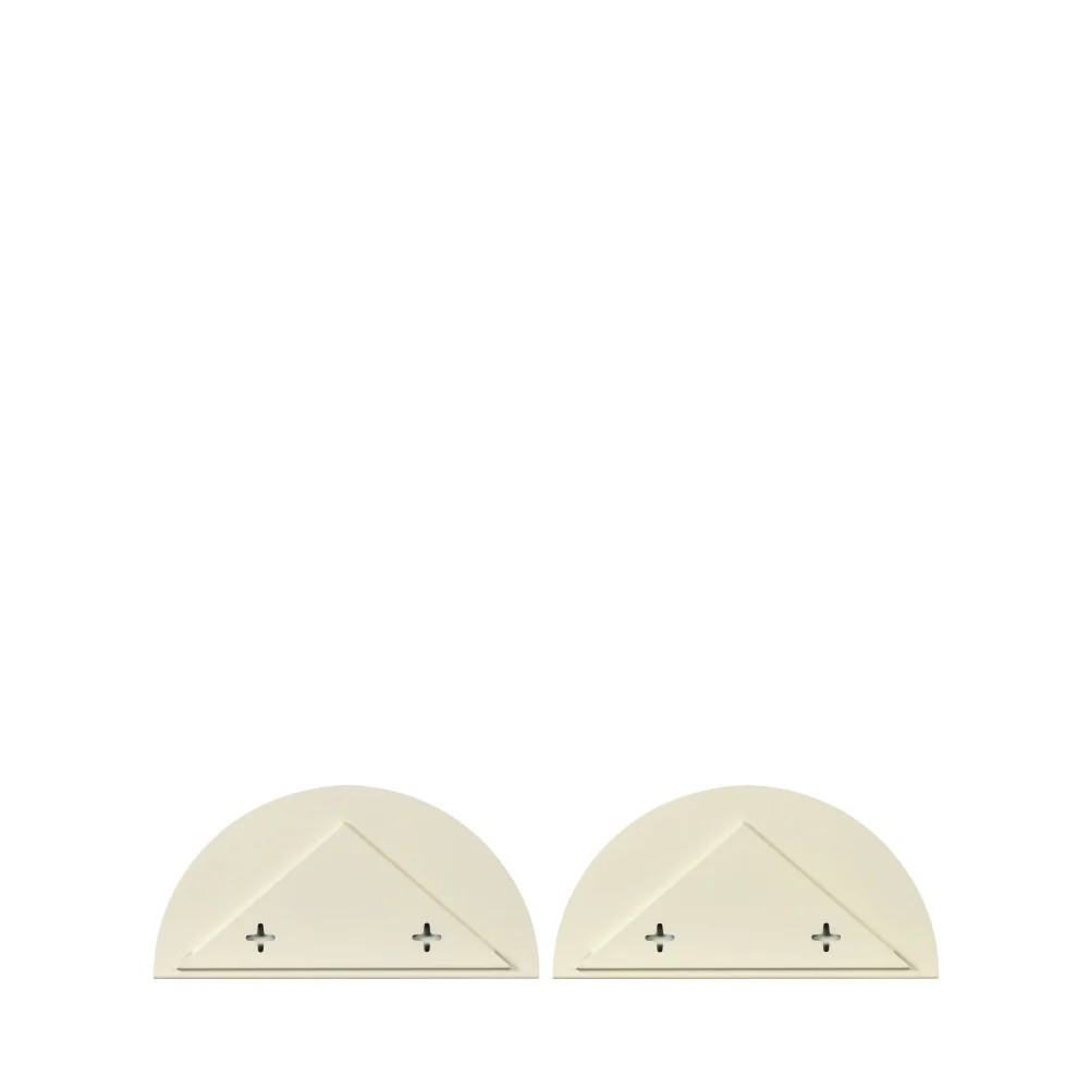Nuagio - Lot De 2 Étagères Murales Demi-cercle - Métal - Beige - Image 4