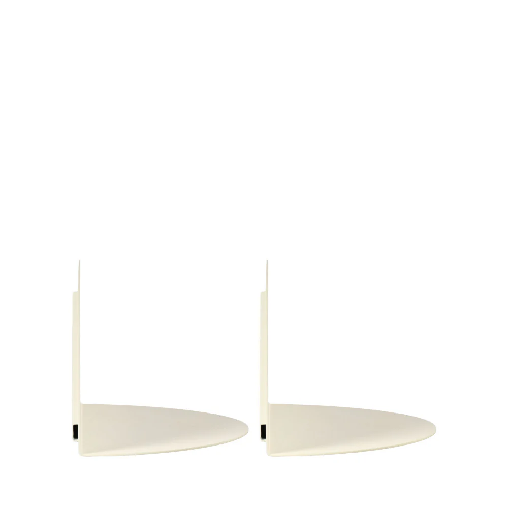 Nuagio - Lot De 2 Étagères Murales Demi-cercle - Métal - Beige - Image 5