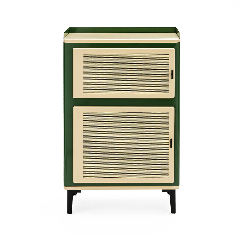 Vintagio - Petit Meuble De Rangement 2 Portes - Métal - Vert - Image 2