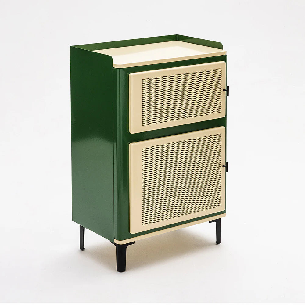 Vintagio - Petit Meuble De Rangement 2 Portes - Métal - Vert - Image 3