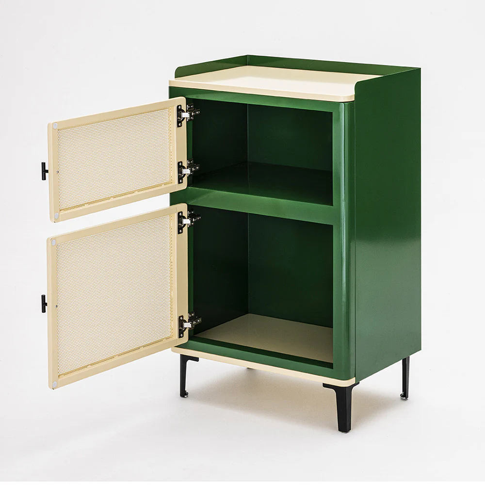 Vintagio - Petit Meuble De Rangement 2 Portes - Métal - Vert - Image 5