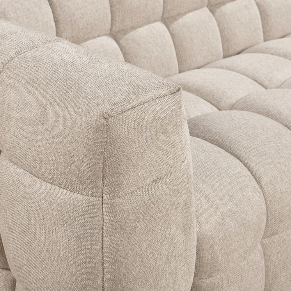 Bolly - Canapé Droit 3 Places - Tissu - Beige chiné - Image 10