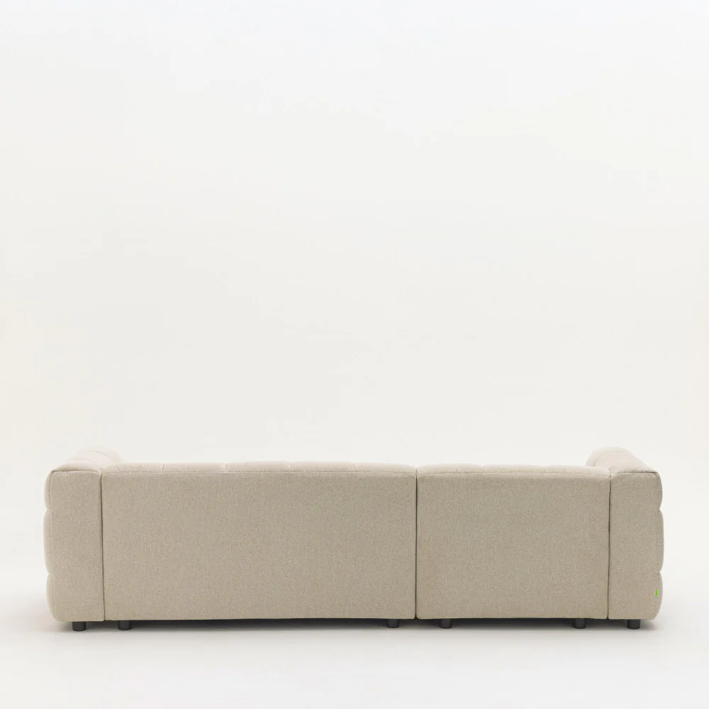 Bolly - Canapé D'angle Réversible 4 Places - Tissu - Beige chiné - Image 5