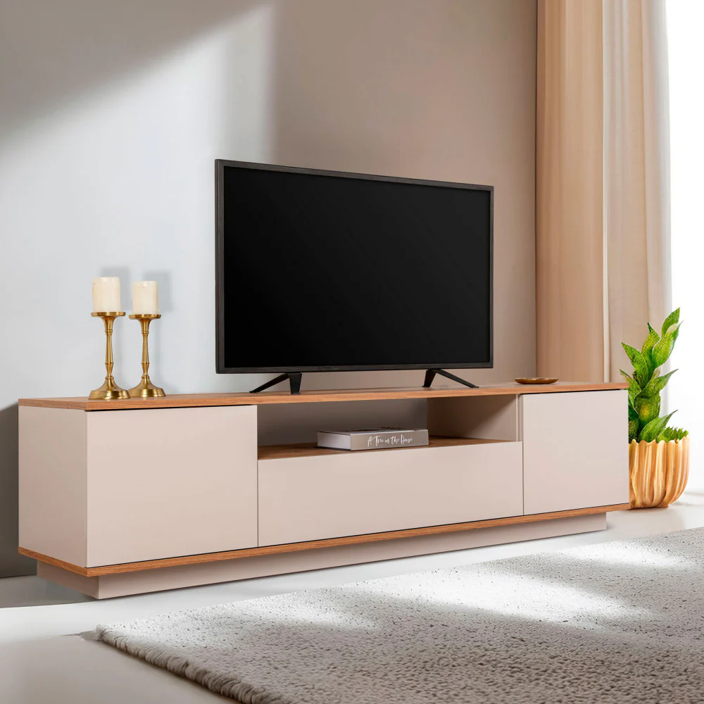 Fritz - Meuble TV 3 Portes - Bois - Beige - Image 6