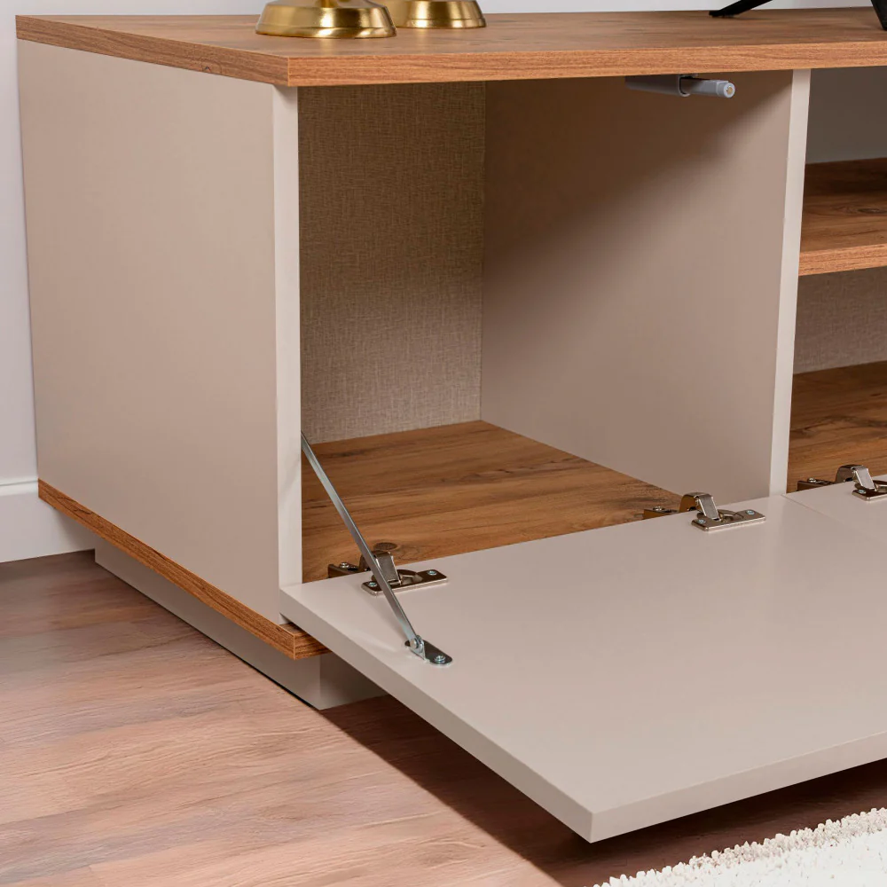 Fritz - Meuble TV 3 Portes - Bois - Beige - Image 8