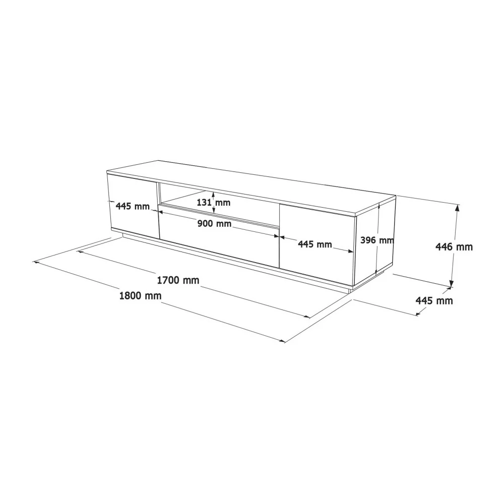 Fritz - Meuble TV 3 Portes - Bois - Beige - Image 9
