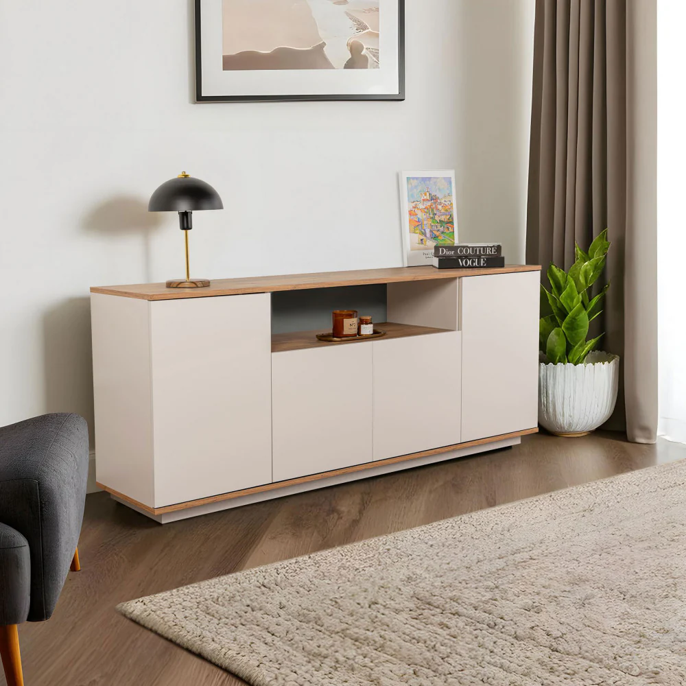 Fritz - Buffet 4 Portes - Bois - Beige - Image 5