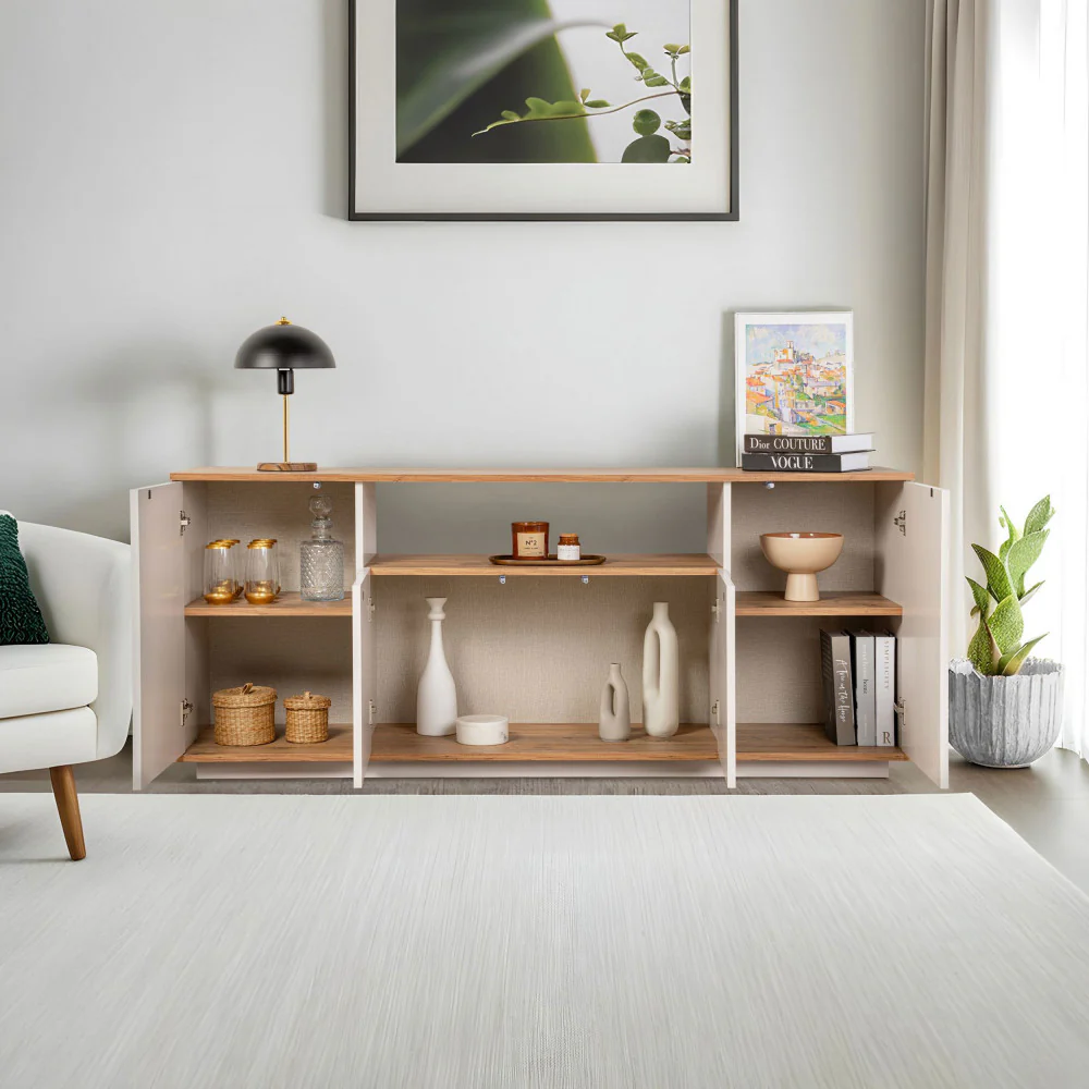 Fritz - Buffet 4 Portes - Bois - Beige - Image 6
