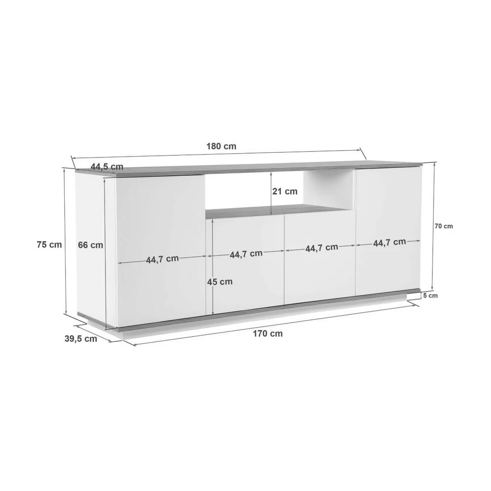 Fritz - Buffet 4 Portes - Bois - Beige - Image 9