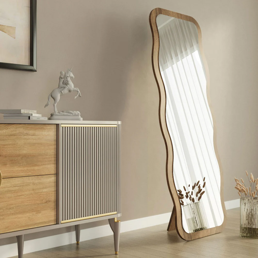 Luna - Miroir Sur Pieds - Bois - Bois foncé - Image 4