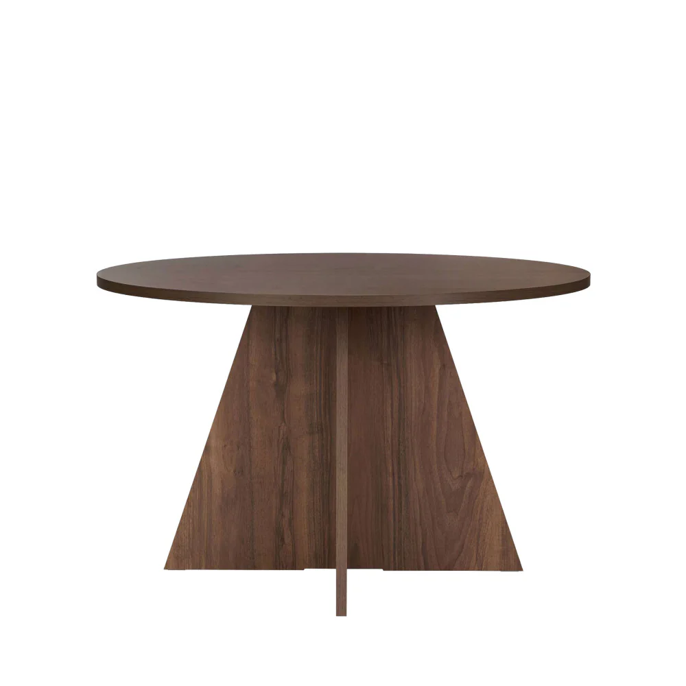 Naro - Table À Manger 4 Personnes Ronde - Bois - Bois foncé - Image 2