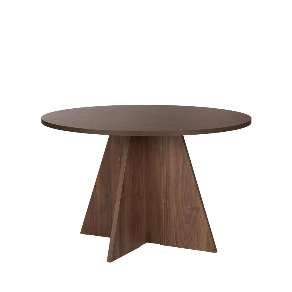Naro - Table À Manger 4 Personnes Ronde - Bois - Bois foncé - Image 3