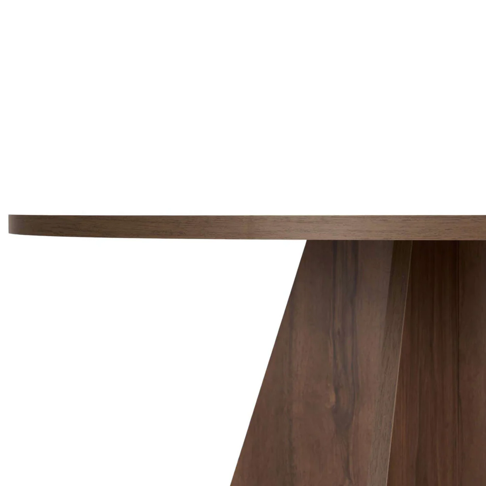 Naro - Table À Manger 4 Personnes Ronde - Bois - Bois foncé - Image 6