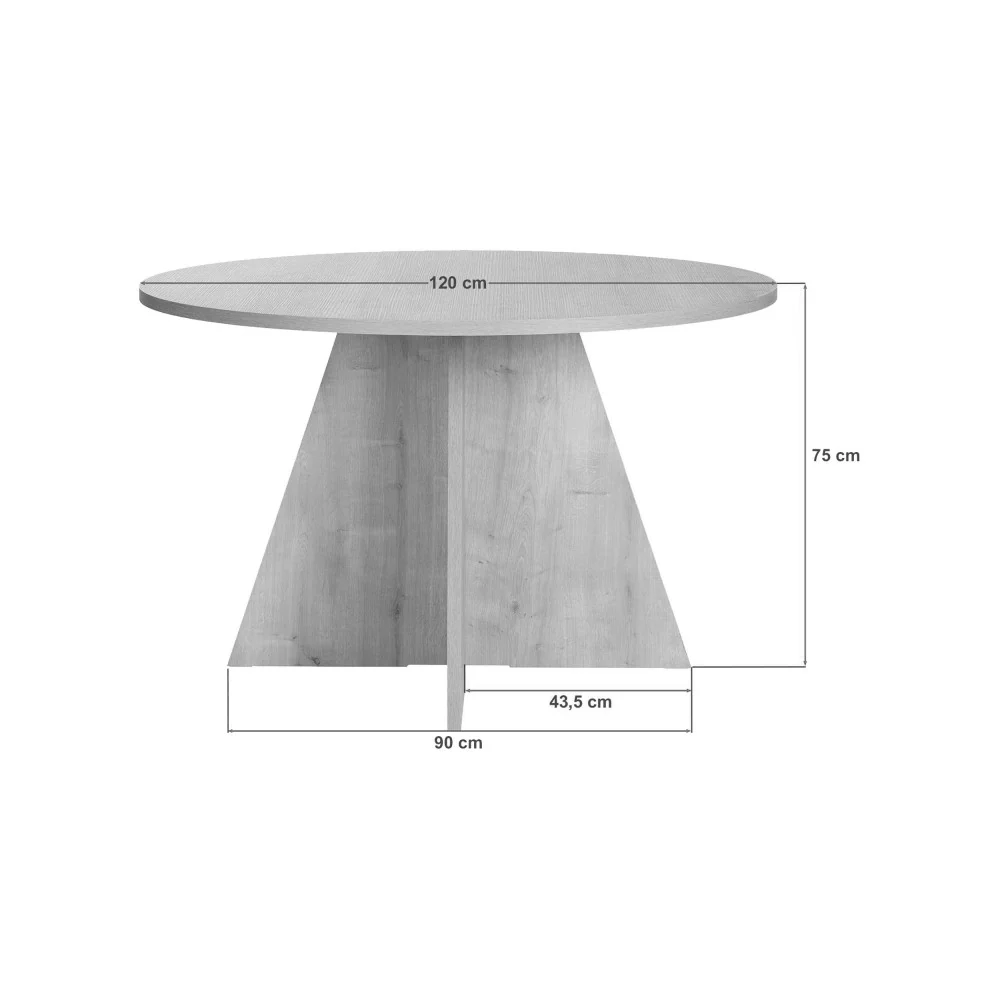 Naro - Table À Manger 4 Personnes Ronde - Bois - Bois foncé - Image 7
