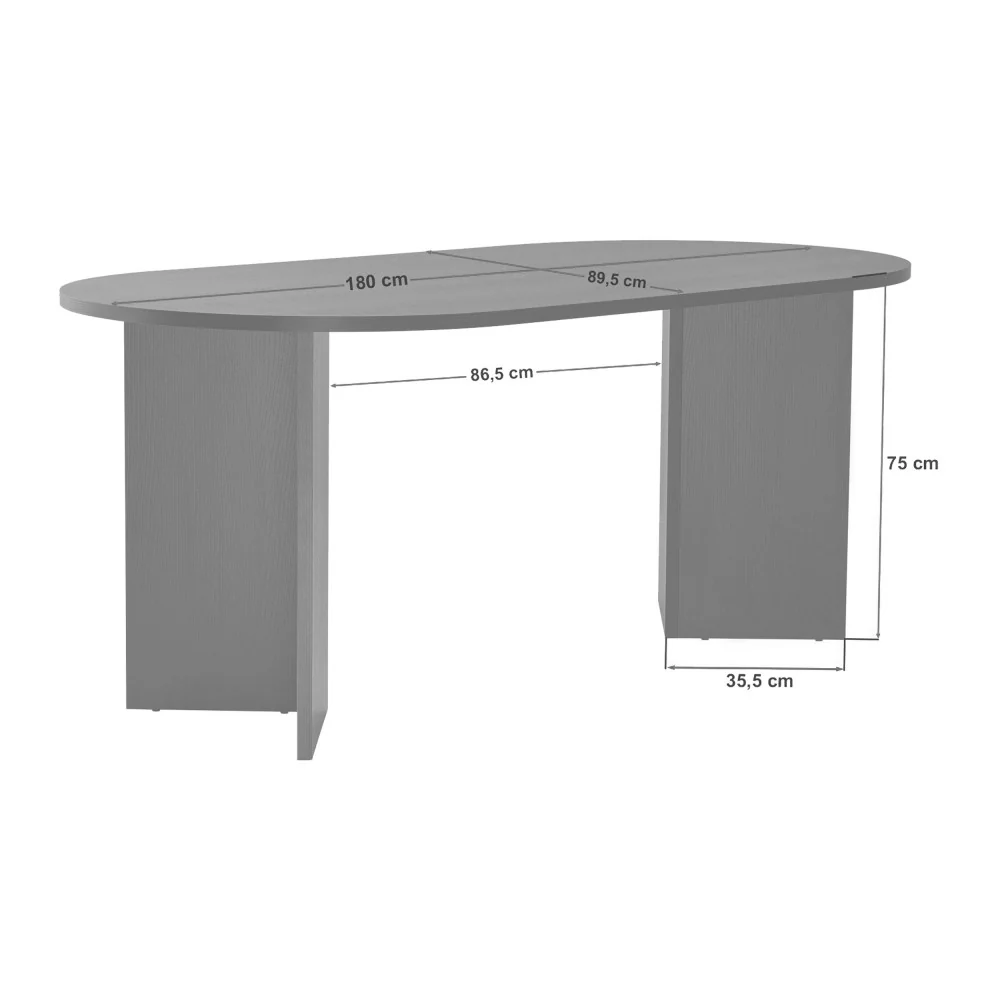 Sam - Table À Manger 8 Personnes Ovale - Bois - Blanc - Image 10