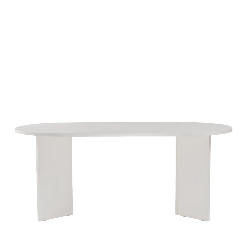 Sam - Table À Manger 8 Personnes Ovale - Bois - Blanc - Image 2