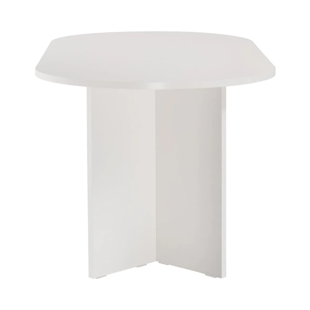 Sam - Table À Manger 8 Personnes Ovale - Bois - Blanc - Image 3