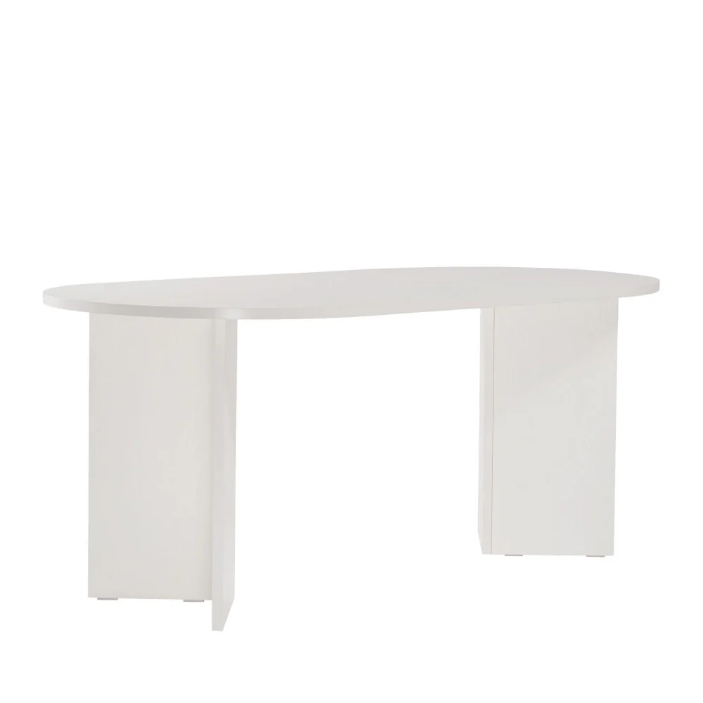 Sam - Table À Manger 8 Personnes Ovale - Bois - Blanc - Image 4
