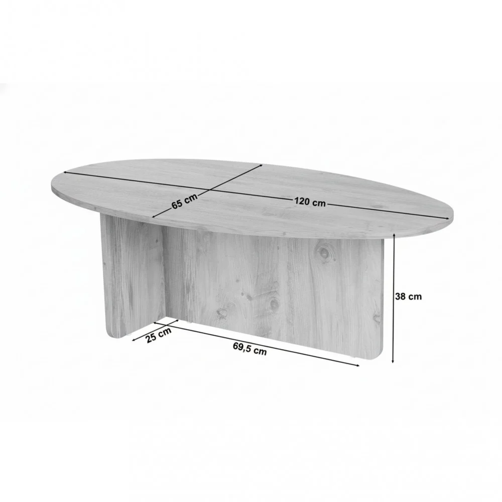 Oris - Table Basse Organique - Effet Travertin - Beige - Image 9