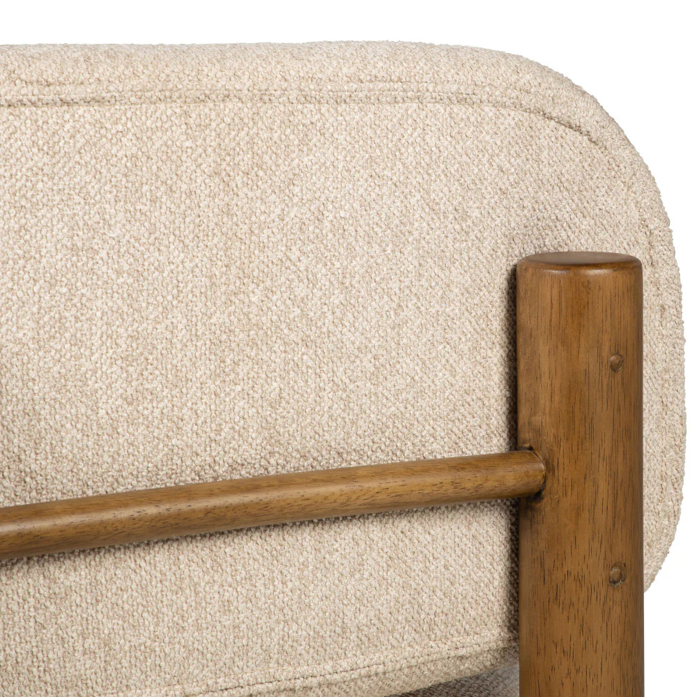 Nubo - Fauteuil - Tissu Bouclette & Bois - Beige - Image 6