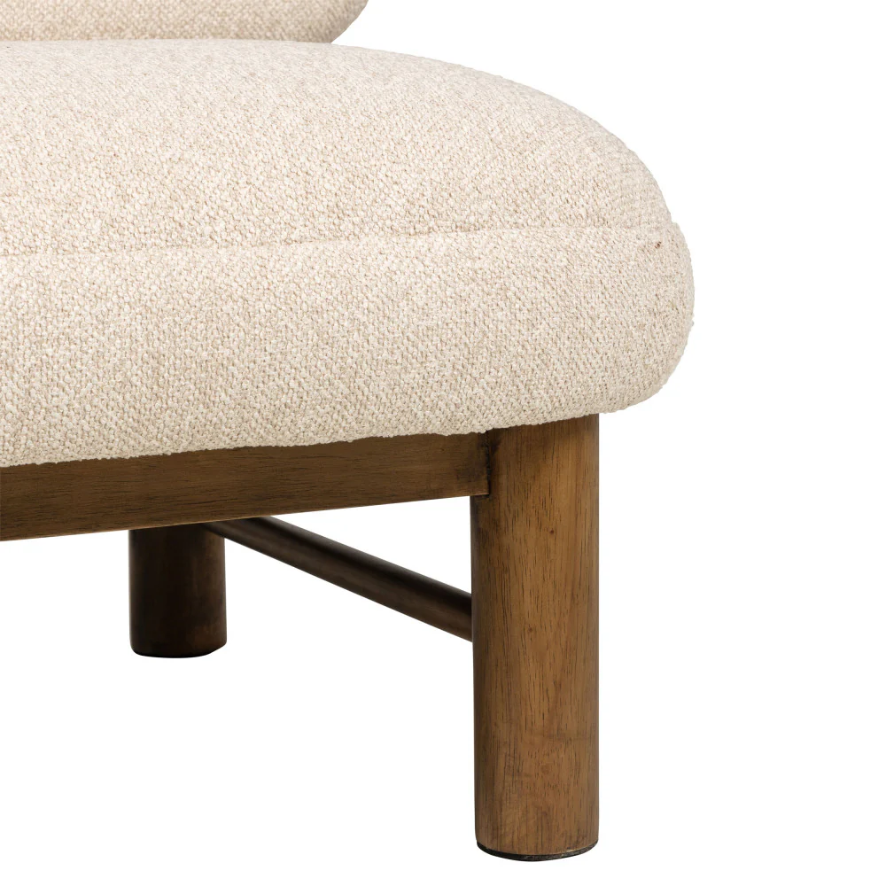 Nubo - Fauteuil - Tissu Bouclette & Bois - Beige - Image 7