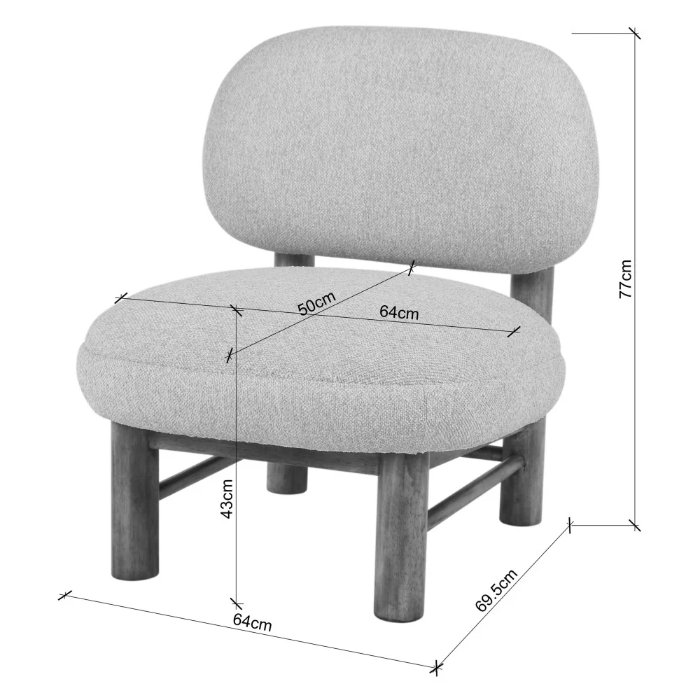 Nubo - Fauteuil - Tissu Bouclette & Bois - Beige - Image 9