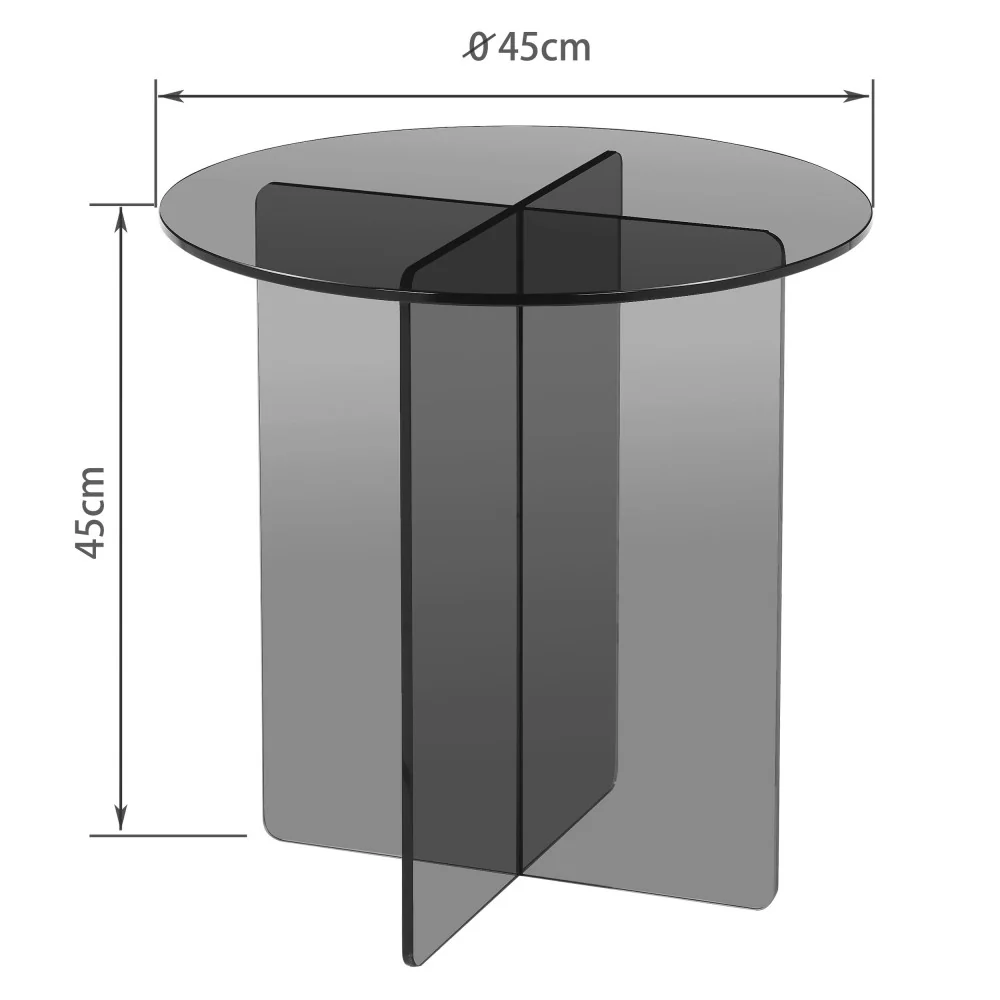 Boston - Table D'appoint Ronde - Verre - Marron - Image 9