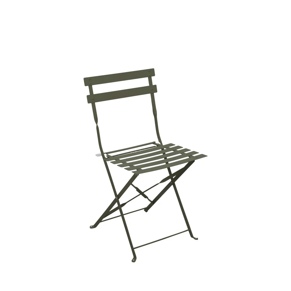 Marseille - Ensemble Table De Jardin Pliante Ronde Bistrot Et 2 Chaises - Métal - Vert kaki - Image 3
