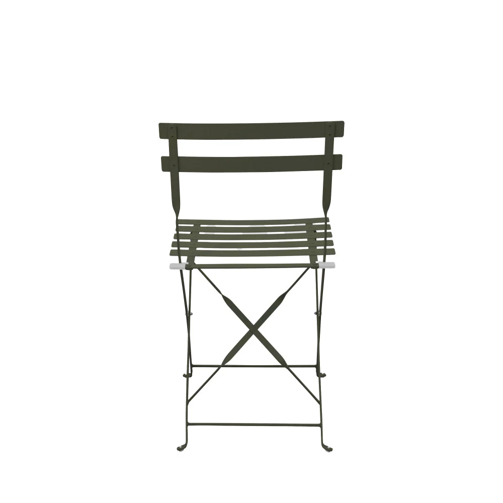 Marseille - Ensemble Table De Jardin Pliante Ronde Bistrot Et 2 Chaises - Métal - Vert kaki - Image 8