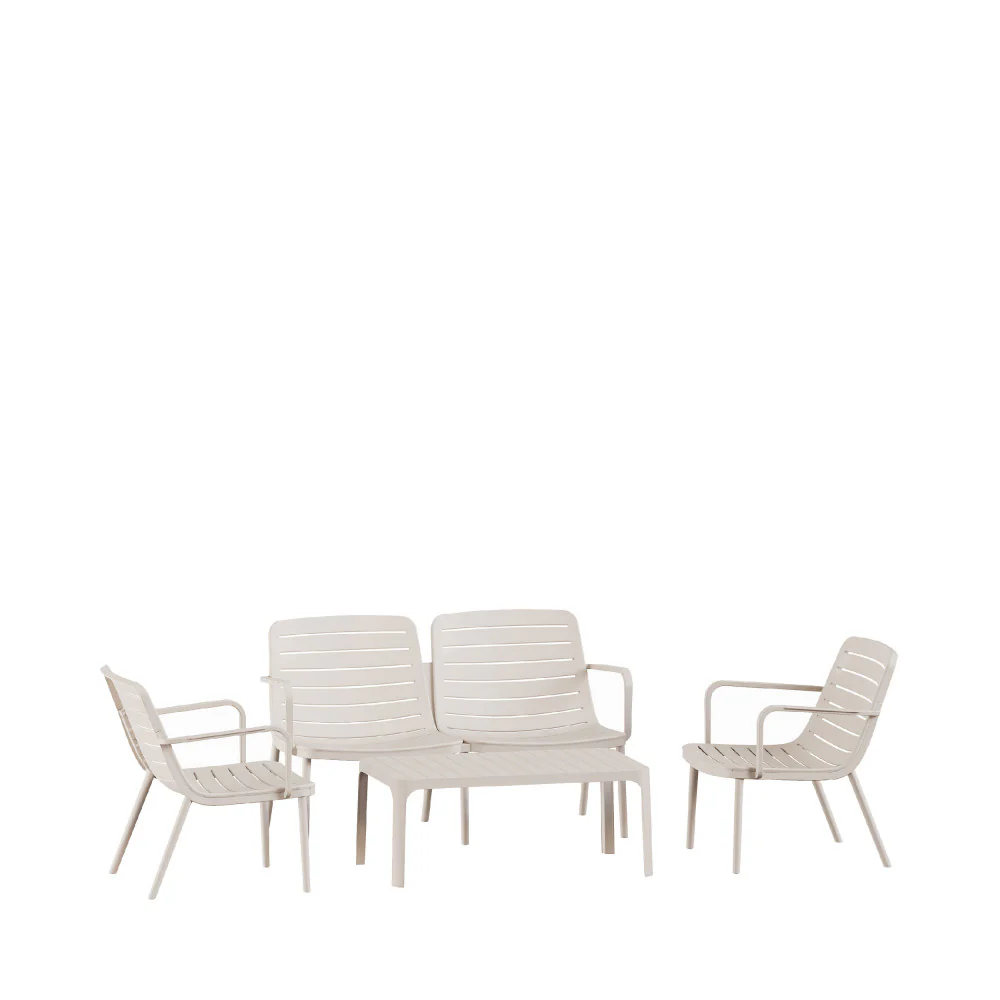 Moro - Salon De Jardin 4 Places En Résine - Beige - Image 3