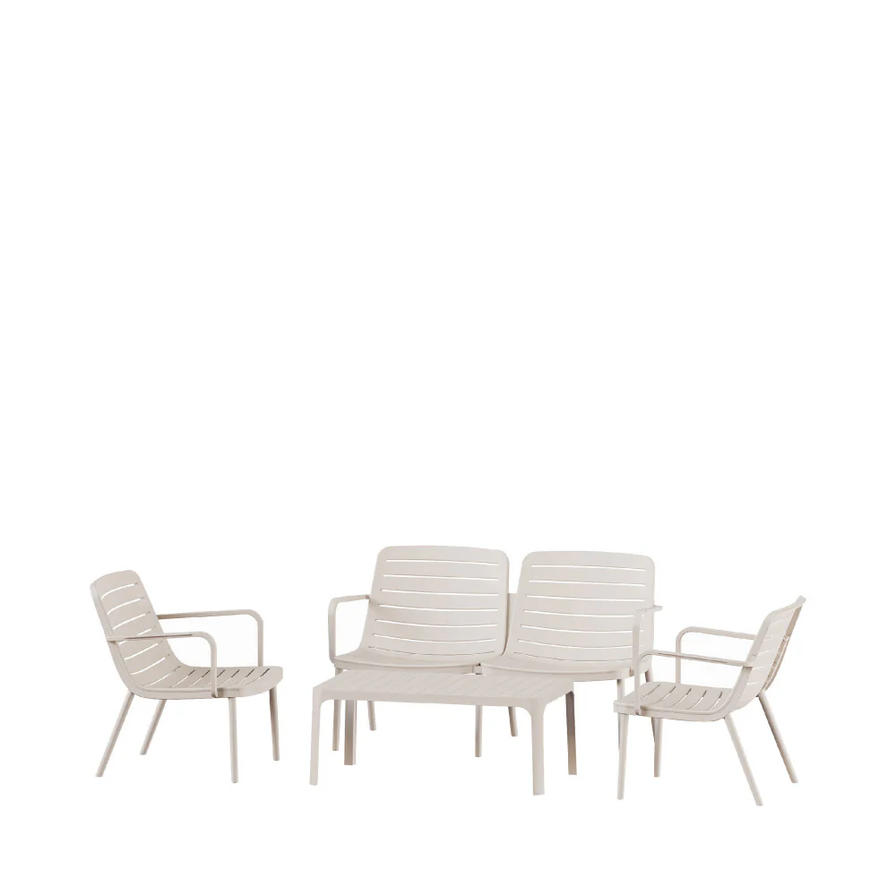 Moro - Salon De Jardin 4 Places En Résine - Beige - Image 5