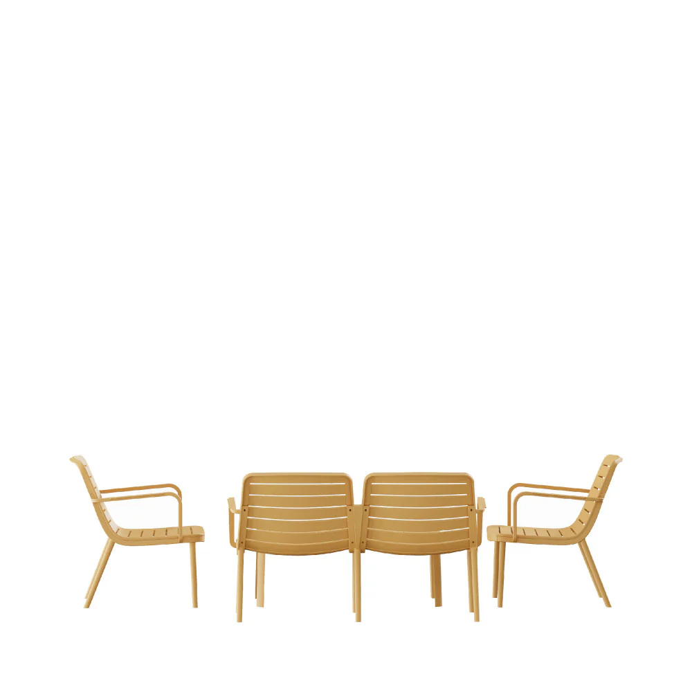 Moro - Salon De Jardin 4 Places En Résine - Jaune - Image 7