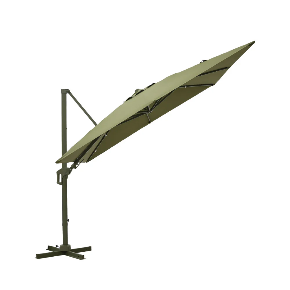 Veya - Parasol Carré Déporté - Aluminium - Vert olive - Image 3